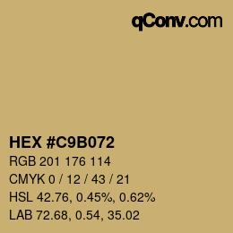 颜色代码: HEX #C9B072 | qconv.com