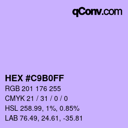Color code: HEX #C9B0FF | qconv.com