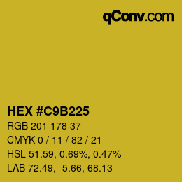 カラーコード: HEX #C9B225 | qconv.com