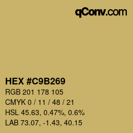 颜色代码: HEX #C9B269 | qconv.com