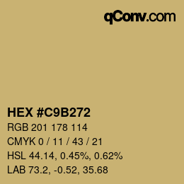 Color code: HEX #C9B272 | qconv.com