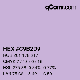 Color code: HEX #C9B2D9 | qconv.com