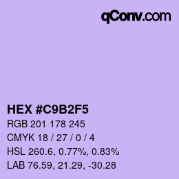 Color code: HEX #C9B2F5 | qconv.com
