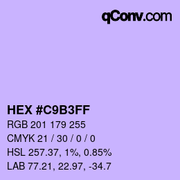 Color code: HEX #C9B3FF | qconv.com