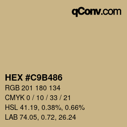 Color code: HEX #C9B486 | qconv.com