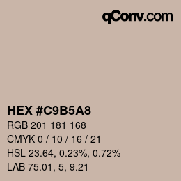 カラーコード: HEX #C9B5A8 | qconv.com