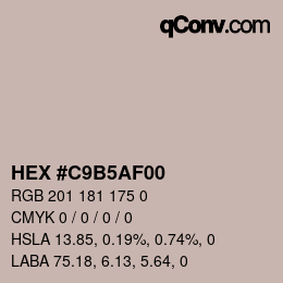 Color code: HEX #C9B5AF00 | qconv.com