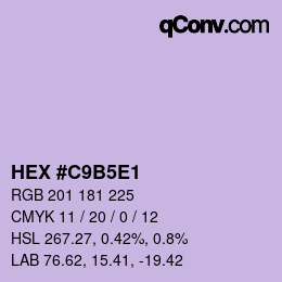 Color code: HEX #C9B5E1 | qconv.com