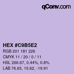 Farbcode: HEX #C9B5E2 | qconv.com