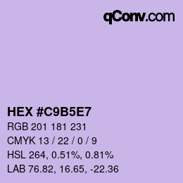 Farbcode: HEX #C9B5E7 | qconv.com