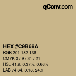 カラーコード: HEX #C9B68A | qconv.com