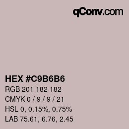 Color code: HEX #C9B6B6 | qconv.com
