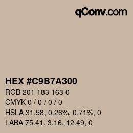Color code: HEX #C9B7A300 | qconv.com