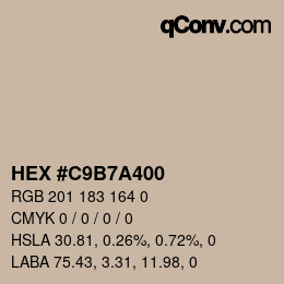 Color code: HEX #C9B7A400 | qconv.com