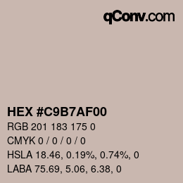 Color code: HEX #C9B7AF00 | qconv.com