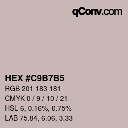 カラーコード: HEX #C9B7B5 | qconv.com