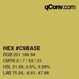 Farbcode: HEX #C9BA5E | qconv.com