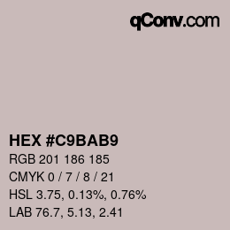 カラーコード: HEX #C9BAB9 | qconv.com