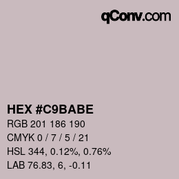 Color code: HEX #C9BABE | qconv.com