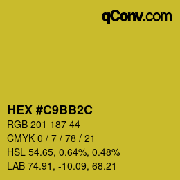 Farbcode: HEX #C9BB2C | qconv.com