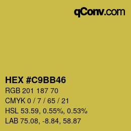 カラーコード: HEX #C9BB46 | qconv.com