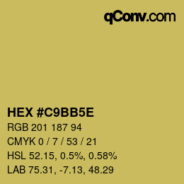 Farbcode: HEX #C9BB5E | qconv.com