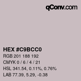 カラーコード: HEX #C9BCC0 | qconv.com