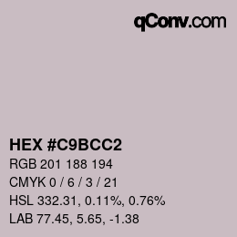 Color code: HEX #C9BCC2 | qconv.com