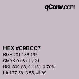 Color code: HEX #C9BCC7 | qconv.com