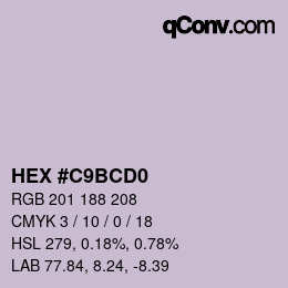 カラーコード: HEX #C9BCD0 | qconv.com