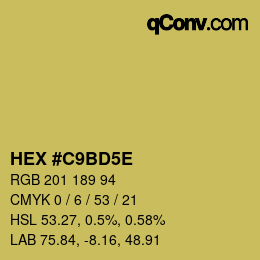 Farbcode: HEX #C9BD5E | qconv.com