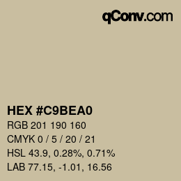 カラーコード: HEX #C9BEA0 | qconv.com