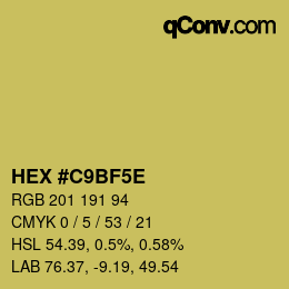 Farbcode: HEX #C9BF5E | qconv.com