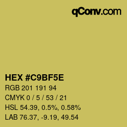 カラーコード: HEX #C9BF5E | qconv.com