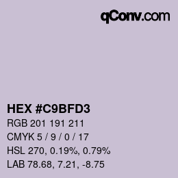 Color code: HEX #C9BFD3 | qconv.com
