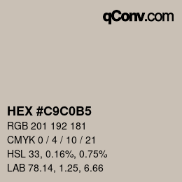 Color code: HEX #C9C0B5 | qconv.com