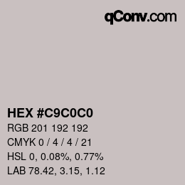 Color code: HEX #C9C0C0 | qconv.com