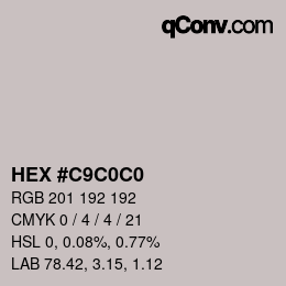 Color code: HEX #C9C0C0 | qconv.com