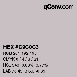 Color code: HEX #C9C0C3 | qconv.com