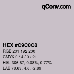 Color code: HEX #C9C0C8 | qconv.com