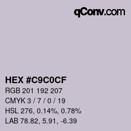 Color code: HEX #C9C0CF | qconv.com