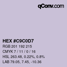 Color code: HEX #C9C0D7 | qconv.com