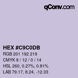 Color code: HEX #C9C0DB | qconv.com