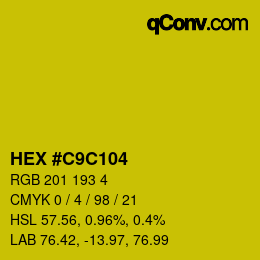 Color code: HEX #C9C104 | qconv.com