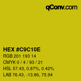 Color code: HEX #C9C10E | qconv.com