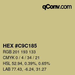 カラーコード: HEX #C9C185 | qconv.com