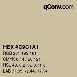 Color code: HEX #C9C1A1 | qconv.com