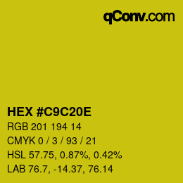 Color code: HEX #C9C20E | qconv.com