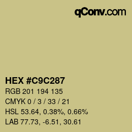 カラーコード: HEX #C9C287 | qconv.com