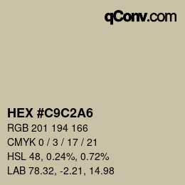 Color code: HEX #C9C2A6 | qconv.com